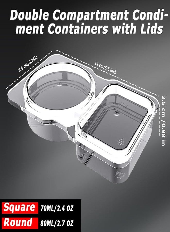 SEILETOO 40 Set Double Compartment Snack Containers, Reusable Double Condiment Containers with Lids, Grab and Go Snack Containers for Travel, Refridge, Portion Control, Lunchable Container Diping Case - Image 4
